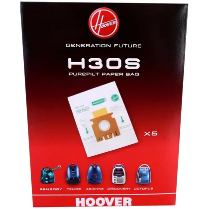 TE80PET 011 Worki papierowe do odkurzacza Hoover H30S 5 szt. 9178278
