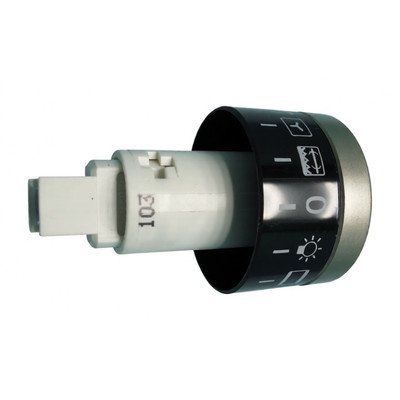 Pokrętło chowane do kuchni Amica inox/czarne z nadrukiem 9600 niepodświetlane 8022900