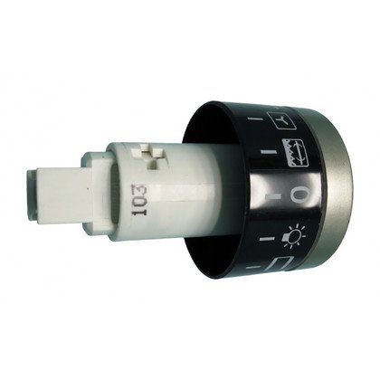 Pokrętło chowane do kuchni Amica inox/czarne z nadrukiem 9600 niepodświetlane 8022900