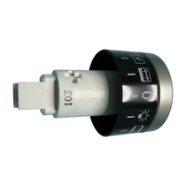 Pokrętło chowane do kuchni Amica inox/czarne z nadrukiem 9600 niepodświetlane 8022900