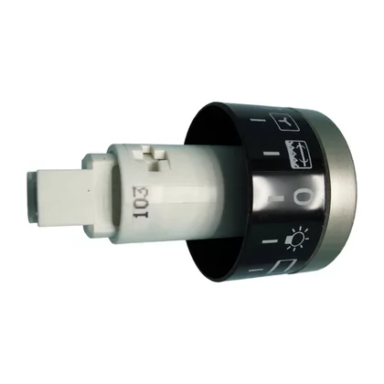 Pokrętło chowane do kuchni Amica inox/czarne z nadrukiem 9600 niepodświetlane 8022900