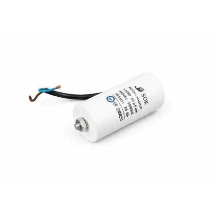 Kondensator silnika do urządzeń AGD Domax 40 µF 450 V z przewodem 27044