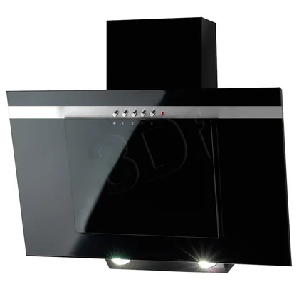Okap kominowy Akpo WK-4 Nero 60 Czarny Line czarny z listwą inox 207 m3/h 600 mm