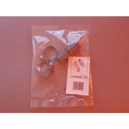Złączka węża spustowego do pralki i zmywarki Domax fi 24 23/23 mm z 2 opaskami ST506