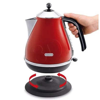 Czajnik elektryczny DeLonghi Icona KBO 2001.R 1,7 l 2000 W czerwono-czarno-stalowy