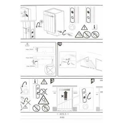 Szablon montażowy drzwi pod zabudowę do zmywarki Electrolux / AEG