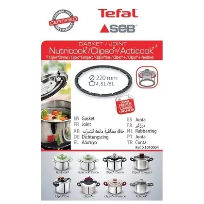 Części zamienne TEFAL Uszczelka pokrywy do szybkowaru Tefal Clipso 4,5 l - 6 l 22 cm X1010004
