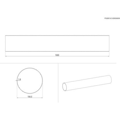 PIPE ROUND SHAPE (D 150), 1 MT