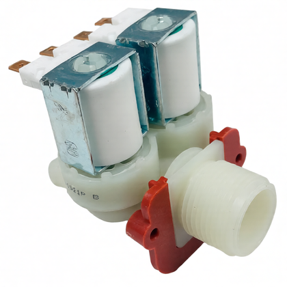 Elektrozawór dopływu wody do pralki Whirlpool / Indesit / Ariston / Hotpoint 2-drożny 180° 481981729331 C00378124