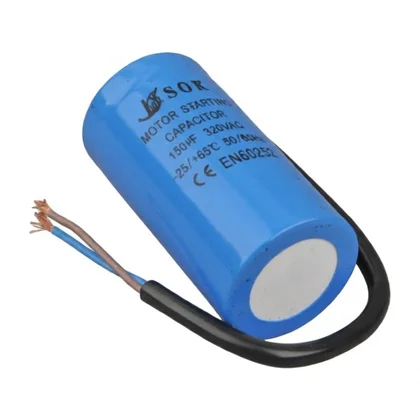 Kondensator rozruchowy do urządzeń AGD Domax 150 µF 320 V z przewodami 27015