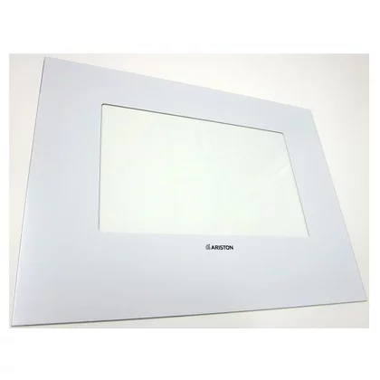 Szyba zewnętrzna biała drzwi piekarnika Ariston / Indesit / Hotpoint / Whirlpool C00052558 482000026802