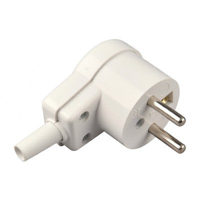 Wtyczka kątowa z uziemieniem Domax WT-16 16 A biała 25011