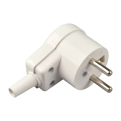 Wtyczka kątowa z uziemieniem Domax WT-16 16 A biała 25011