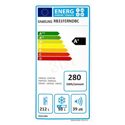 Chłodziarko-zamrażarka Samsung RB 31FERNDBC/EF czarna A+
