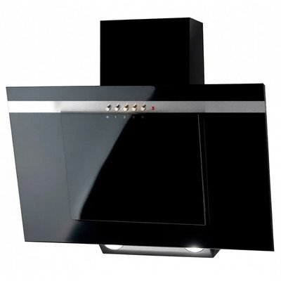 Okap kominowy Akpo WK-4 Nero 60 Czarny Line czarny z listwą inox 207 m3/h 600 mm