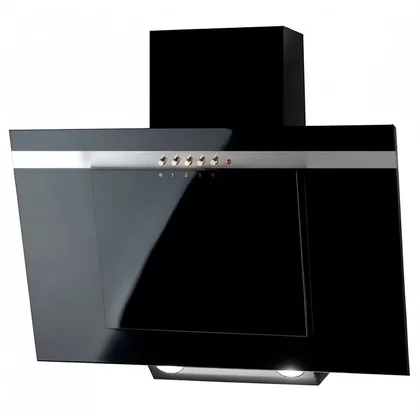Okap kominowy Akpo WK-4 Nero 60 Czarny Line czarny z listwą inox 207 m3/h 600 mm