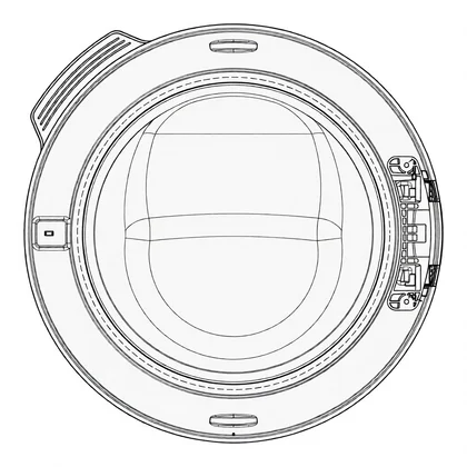 Kompletne drzwi do pralki AEG / Electrolux 7959, G60 srebrne bez zawiasu 140061935957