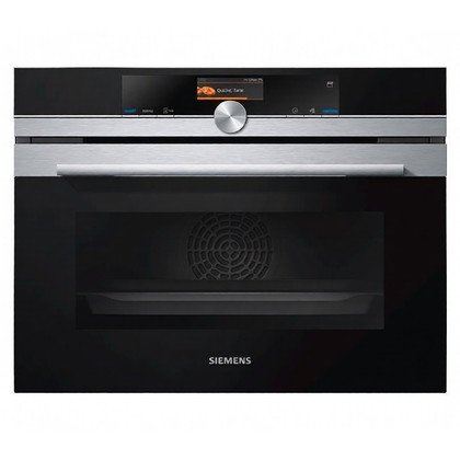 Kompaktowy piekarnik parowy do zabudowy Siemens CS636GBS1 stal szlachetna / czerń
