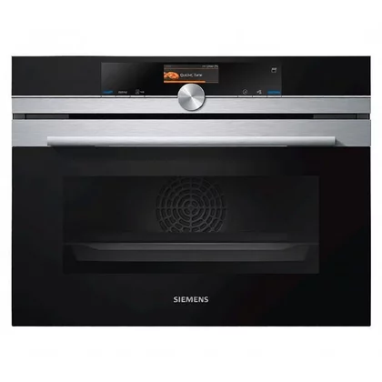 Kompaktowy piekarnik parowy do zabudowy Siemens CS636GBS1 stal szlachetna / czerń