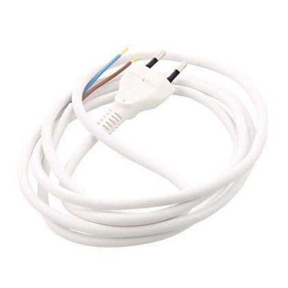 kabel sieciowy,z,wtyczka,EU2pin 2,2m white