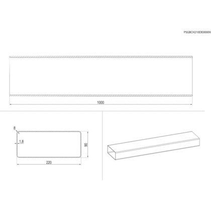 PIPE RECTANGULAR SHAPE (220X90