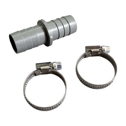 Złączka węża spustowego do pralki i zmywarki Domax fi 20 19/19 mm z 2 opaskami ST505
