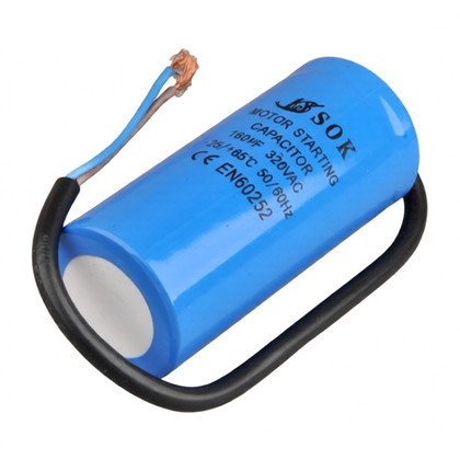 Kondensator rozruchowy do urządzeń AGD Domax 160 µF 320 V z przewodami 27013
