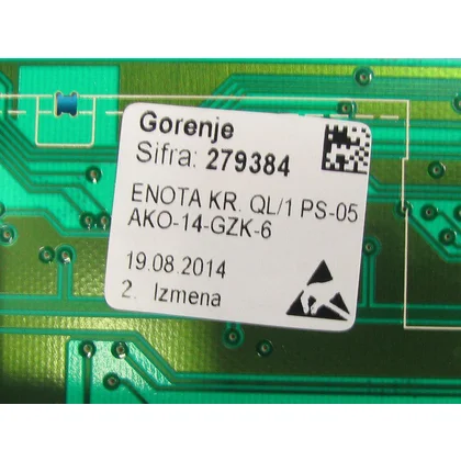 Elementy elektryczne do pralek r Skonfigurowany moduł elektroniczny do pralki Gorenje / Hisense 279384
