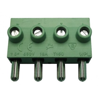 Wtyk 4-polowy do płyty Amica zielony 8014421