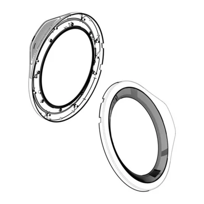 Przednia ramka drzwi do pralki Electrolux / AEG srebrna Ø490 mm