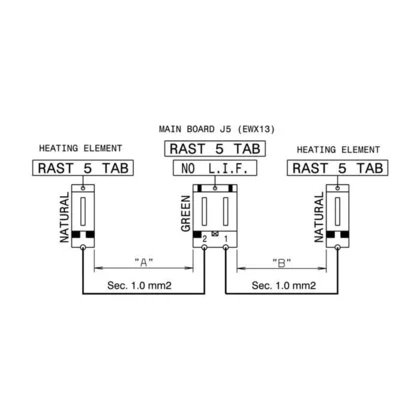 Elementy elektryczne do pralek r Wiązka przewodu grzałki do pralki Electrolux / AEG 455 mm 8085126061