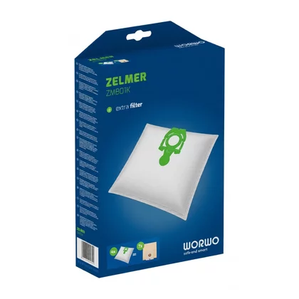 Worki syntetyczne do odkurzacza Zelmer WORWO Perfect Bag Zielony 4 szt. + filtr ZMB01K