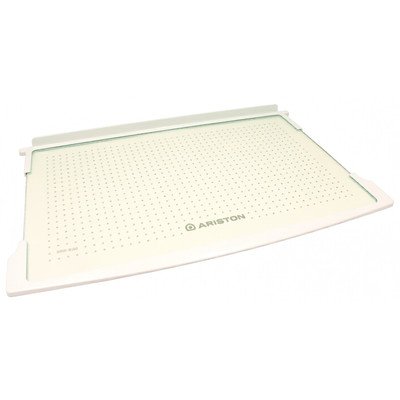 Półka szklana z ramkami do lodówki Ariston / Indesit / Hotpoint / Whirlpool 489 x 299 x 25 mm C00143485 482000022972 C00285827 482000031695