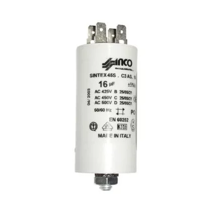Elementy elektryczne do pralek r Kondensator rozruchowy do pralki Whirlpool / Indesit / Ariston / Hotpoint 16 µF 400-450 V 481912118284 C00494249