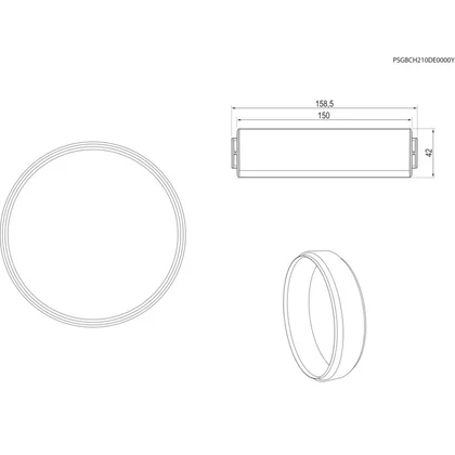 Złącze żeńskie okrągłe D150 do instalacji okapu Electrolux / AEG