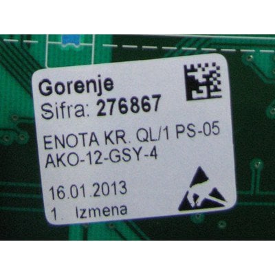 Części zamienne GORENJE Moduł elektroniczny skonfigurowany do pralki (276867)
