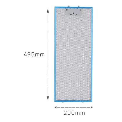 Filtry do okapów Amica Filtr aluminiowy przeciwtłuszczowy do okapu Amica 200 x 496 x 9 mm 1021779