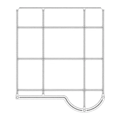 Prawy ruszt żeliwny do płyty gazowej Electrolux / AEG czarny 460 x 360 mm