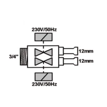 Elementy elektryczne do pralek r Elektrozawór 2-drożny do pralki Beko / Grundig / Arcelik 2901250100