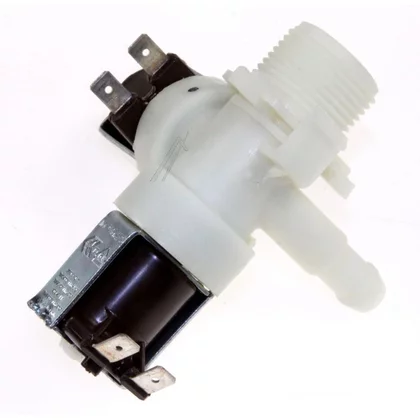 Elektrozawór pojedynczy do zmywarki Whirlpool / Indesit / Ariston / Hotpoint 1-drożny 2 cewki 481228128017 C00337277
