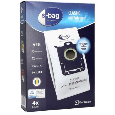 E201S Worki s-bag do odkurzacza, 4 szt., Classic Long Performance