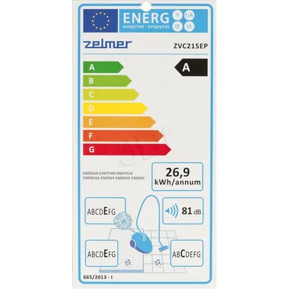 Odkurzacz workowy Zelmer Meteor 2 ZVC215 EP 650 W niebieski