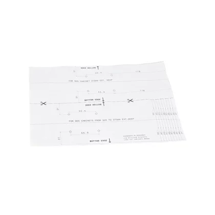 Szablon do nawierceń do montażu okapu Electrolux / AEG do szafek 900 mm