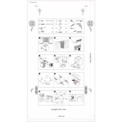 1045204 Szablon montażowy p.zintegr.45cm FI45 AMICA