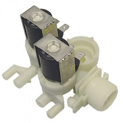 Elementy elektryczne do pralek r Elektrozawór dopływowy do pralki Ariston / Indesit / Hotpoint / Whirlpool 1 wejście, 2 wyjścia 7 L C00074586 482000027297