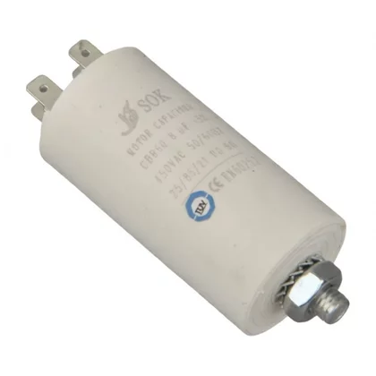 Elementy elektryczne do pralek r Kondensator do pralki wirnikowej Światowit 8 µF 450 V 18006