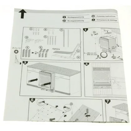 Szablon montażowy do zabudowy zmywarki Electrolux / AEG 1173101047