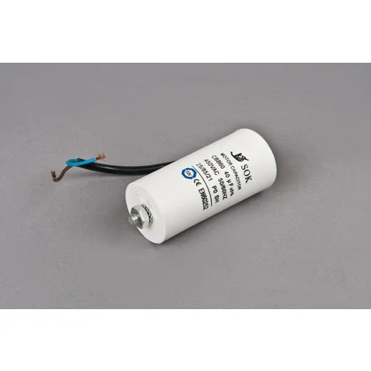 Kondensator silnika do urządzeń AGD Domax 40 µF 450 V z przewodem 27044