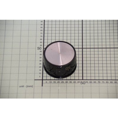Pokrętło termostatu od 50 stopni czarne + nakładka inox (9064607)