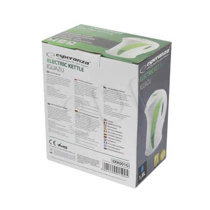 Czajnik elektryczny Esperanza Iguazu 1,8 l 2200 W biało-zielony EKK001G